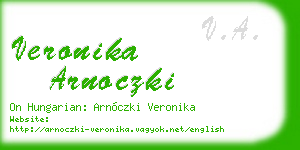 veronika arnoczki business card